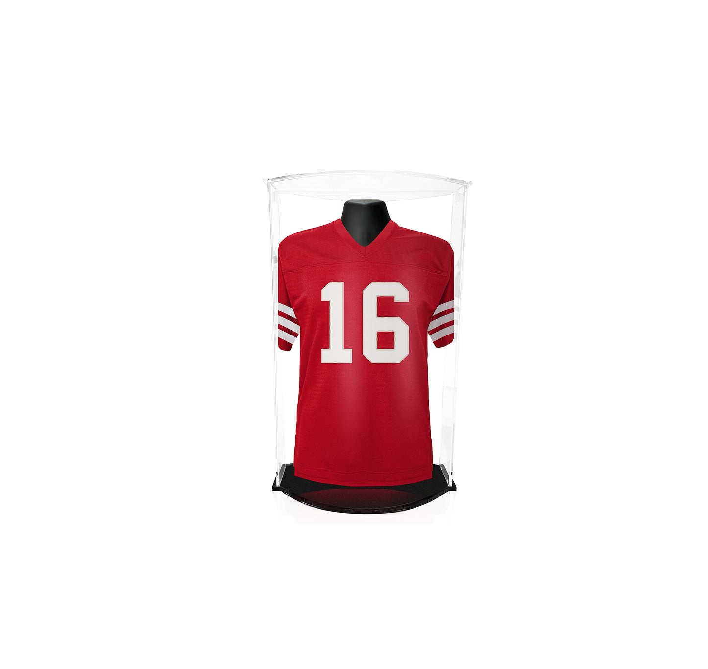 PATHER® Patented Luxury Double Curved Jersey Case - Clear Sides, Top and Black Bottom