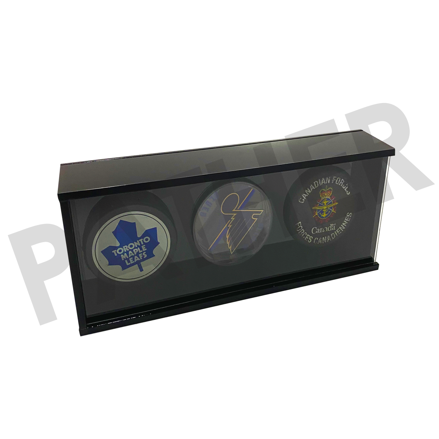 3 Slotted Hockey Puck Display Case