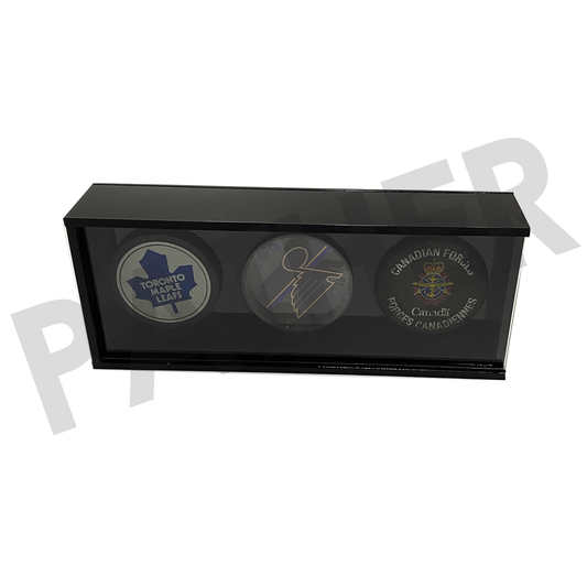 3 Slotted Hockey Puck Display Case
