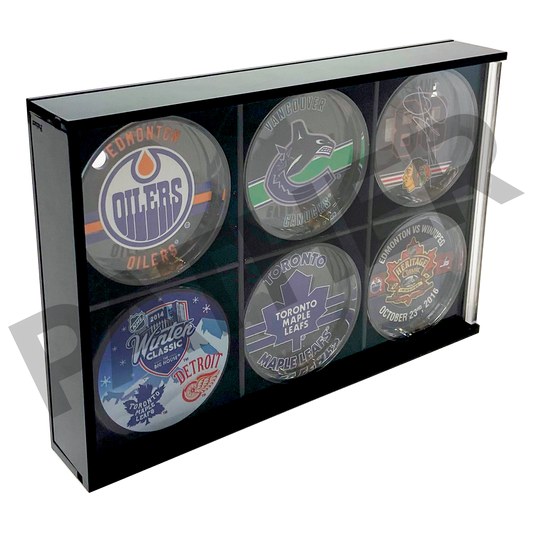 6 Slotted Hockey Puck Display Case